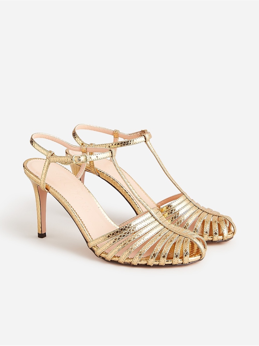 NEW J.Crew Collection Metallic Snake Strappy Sandal, size 6 1/2